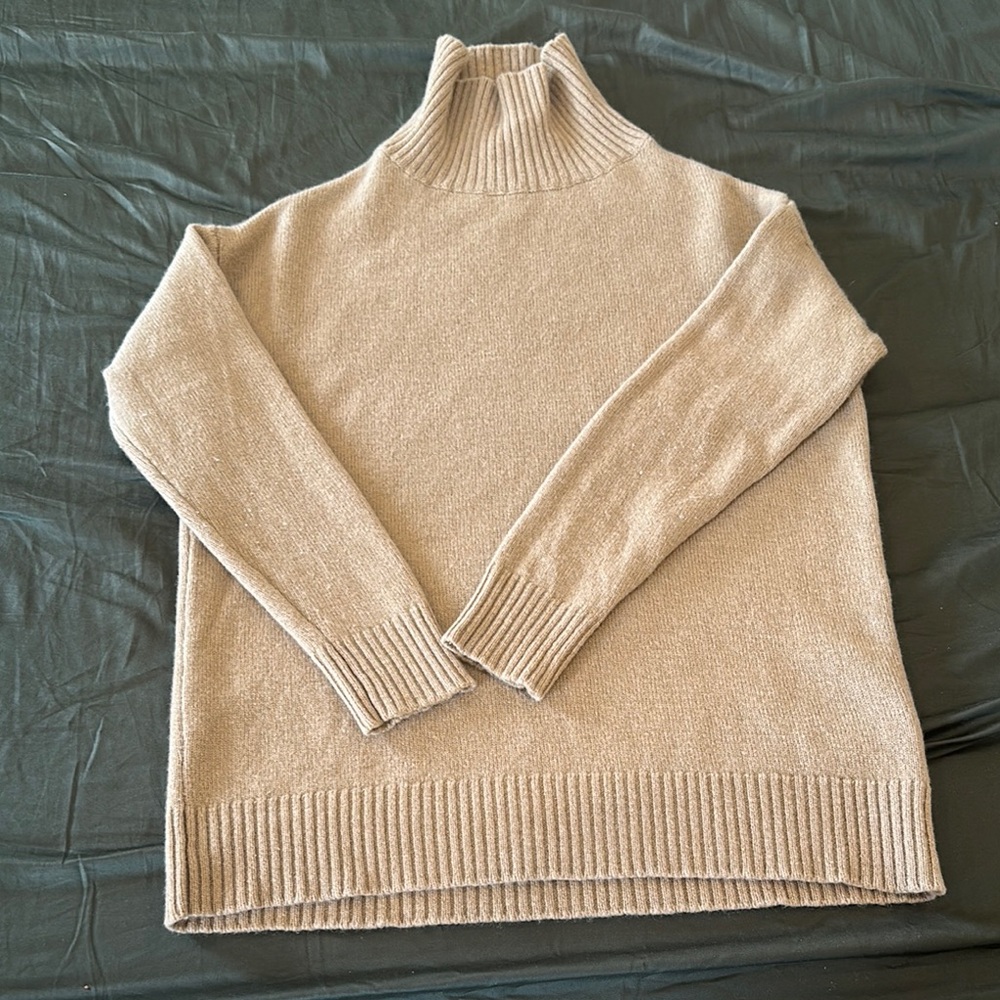 Women's Beige Turtleneck Sweater
